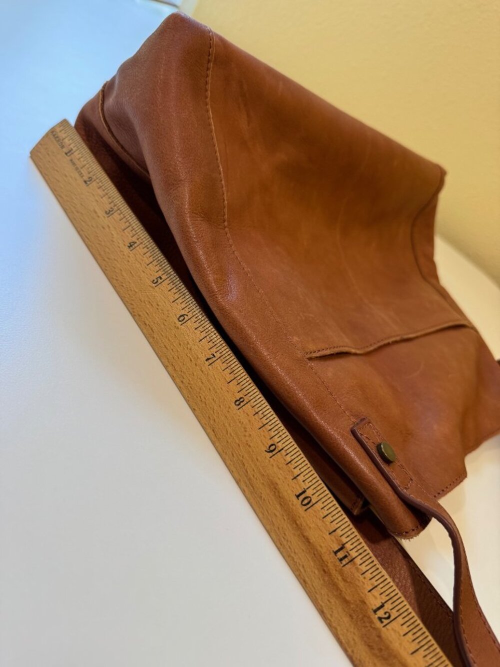 American Leather Co. Liberty Shopper Tote Bag Cognac Brown Genuine Leather - Picture 15 of 16